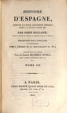 Histoire d'Espagne, depuis la plus ancienne epôque, jusqu'à la fin de 1809, 3