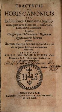 Tractatus de horis canonicis