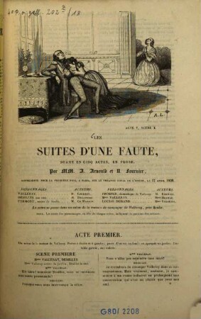 Les suites d'une faute : drame en cinq actes, en prose