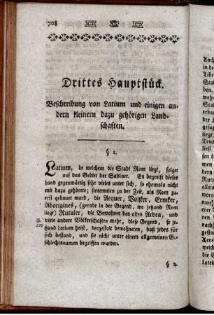 Drittes Hauptstück. Beschreibung von Latinum und einigen andern kleinern dazu gehörigen Landschaften.