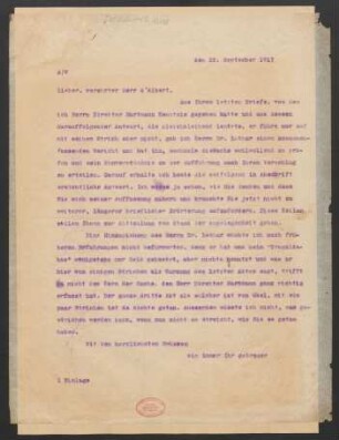 Brief an Eugen d' Albert : 22.09.1917