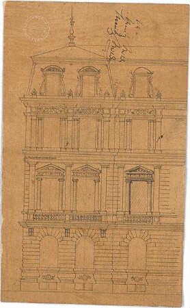 Zocher, Ernst; Architekturstudien - Gebäude (Teilansicht)