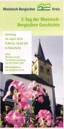 3. Tag der Rheinisch-Bergischen Geschichte am 24.04.2010 in Burscheid