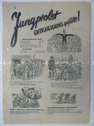 Illustriertes Flugblatt des Kommunistischen Jugendverbands