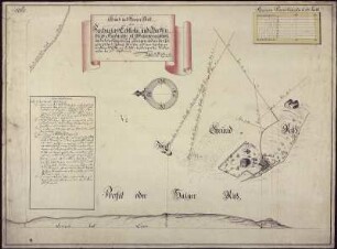 Grubenriss von dem Zacharias Erbstolln und Battenbergs Fundgrube zu Weißenborn, kolorierte Handzeichnung, 1755
