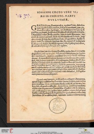 Iohanni Croto Vere Viroin Christo Martinus Luther