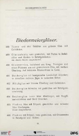 Biedermeiergläser (Nr. 488-577a)