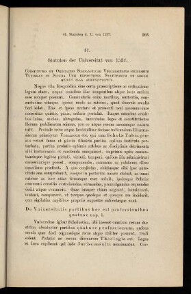 205-231, 41. Statuten der Universität von 1537.