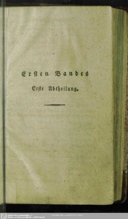 Ersten Bandes Erste Abtheilung