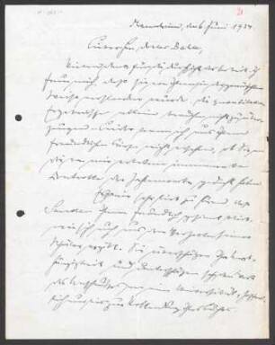 [Brief von Otto Selz an Julius Bahle vom 06. Juni 1934]