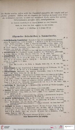 Allgemeine Zeitschriften u. Sammelwerke (Nr. 1 - 114)