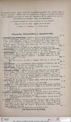 Allgemeine Zeitschriften u. Sammelwerke (Nr. 1 - 114)