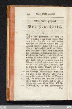 Das dritte Capitel. Von Franckreich.
