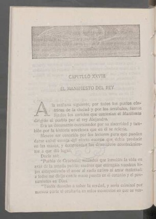 Capítulo XXVIII - El manifiesto del rey