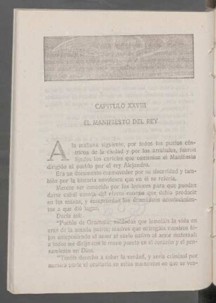 Capítulo XXVIII - El manifiesto del rey