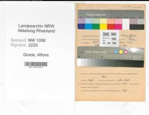 Entnazifizierung Alfons Grade , geb. 25.08.1895 (Angestellter)