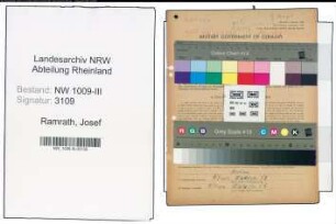 Entnazifizierung Josef Ramrath , geb. 15.07.1902 (Kunstgewerbler)