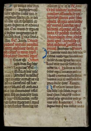 Einband hinten, überzogen mit Fragment eines Missale