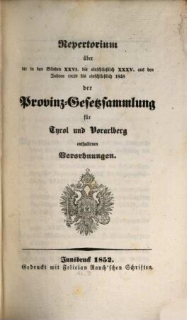 Raccolta delle leggi provinciali del Tirolo e Vorarlberg : per l'anno .., [35,a]