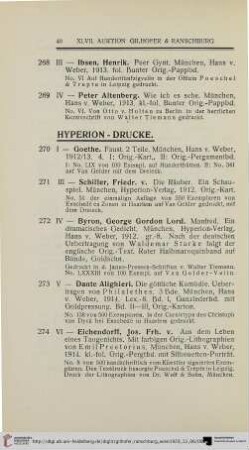 Hyperion-Drucke (Nr. 270-276)