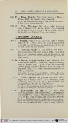 Hyperion-Drucke (Nr. 270-276)