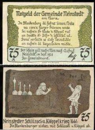 Neinstedt 75 Pfennig, Notgeldserie