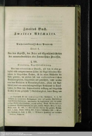 Titel 1. Von dem Begriffe, den Arten und Eigenthümlichkeiten des ausserordentlichen oder summarischen Processes