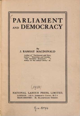 Parliament and democracy