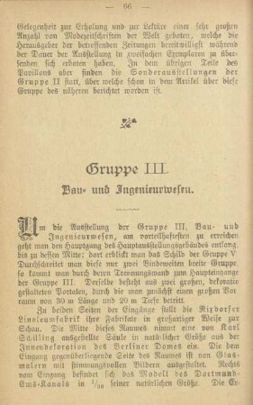 Gruppe III. Bau- und Ingenieurwesen