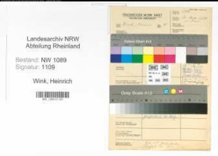 Entnazifizierung Heinrich Wink , geb. 15.06.1898 (Polizist)