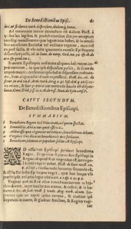 Capvt Secvndvm. De Benedictionibus Episcopi.