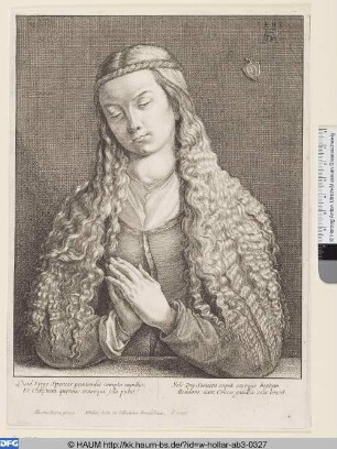 Betendes Mädchen mit gelöstem Haar