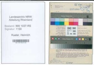 Entnazifizierung Heinrich Rueter , geb. 18.11.1896 (Lehrer)