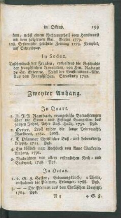 Zweyter Anhang