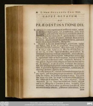 Caput Octavum, De Praedestinatione Dei.