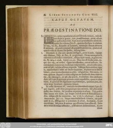 Caput Octavum, De Praedestinatione Dei.
