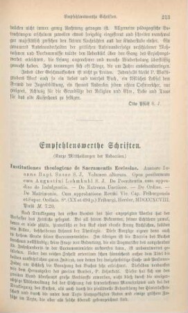 213-221 Empfehlenswerthe Schriften