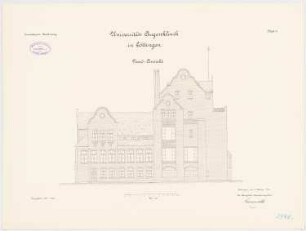 Augenklinik der Universität Göttingen: Aufriss Nordansicht 1:100