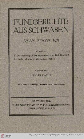 N.F. 8: Fundberichte aus Schwaben