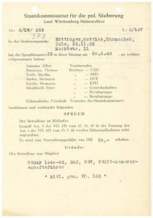 Böttinger, Gottlob