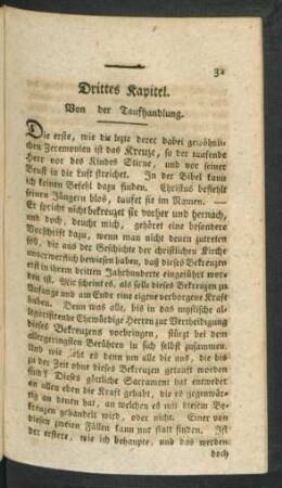 Drittes Kapitel. Von der Taufhandlung