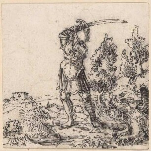 Der heilige Georg, den Drachen tötend