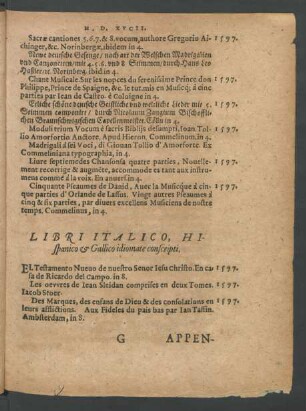 Libri Italico, Hispanico et Gallico idiomate conscripti.