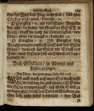 Buß-Glöcklein/ in Advent und Fasten zu singen.