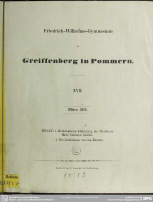Mathematische Abhandlung