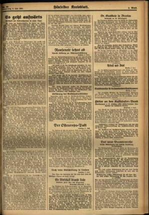 Zweite Ausgabe vom Donnerstag, den 06. Juli 1933.