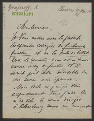 Brief an Ludwig Strecker (senior) an B. Schott's Söhne : 06.05.1910