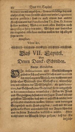 Das VII. Capitel. Von denen Danck-Schreiben.