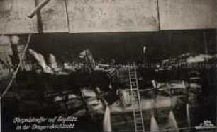 Zerstörungen auf dem Kreuzer "Seydlitz"