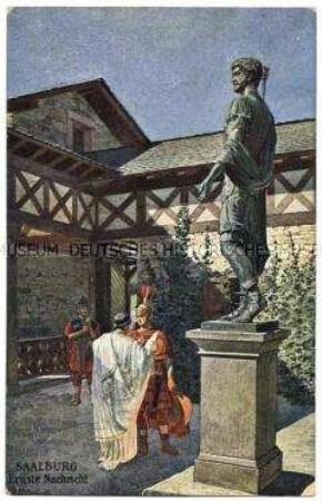Kunstpostkarte des Römerkastells Saalburg